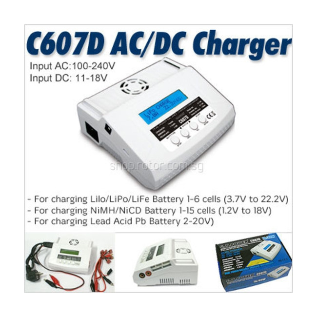 CARGADOR-DESCARGADOR C607D 80W AC/DC DIGITAL UNIVE