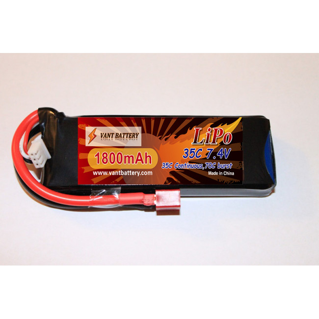 BATERÍA LIPO 7.4V 1.800MHA 35C (2S) ALTA DESCARGA CONECTOR TDEAN