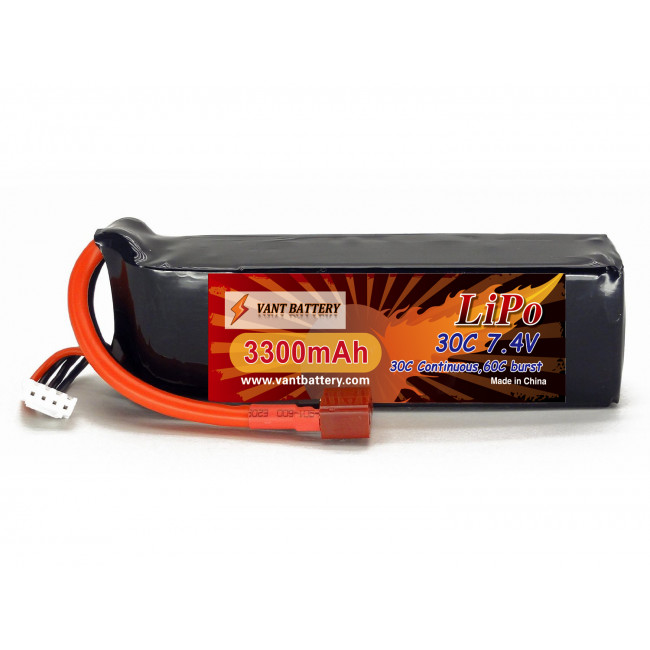 BATERÍA LIPO 7.4V 3.300MHA 30C (2S) ALTA DESCARGA CONECTOR TDEAN