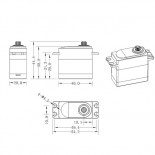 SERVO STANDARD BRUSHLESS BLS3512S 39KG/0.11s METÁLICO HV WATERPROOF PIÑONERÍA Y CAJA METÁLICA