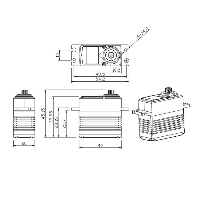 SERVO STANDARD BRUSHLESS BLS7731HHV 28,4KG/0.09s METÁLICO HV WATERPROOF PIÑONERÍA METÁLICA