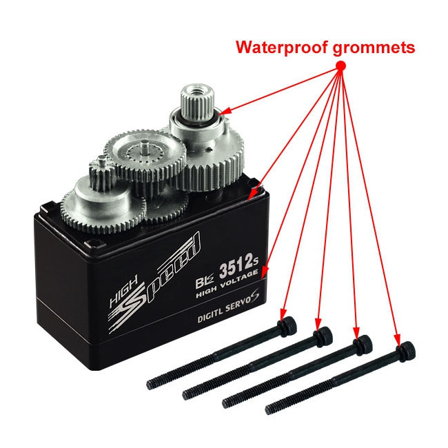 SERVO STANDARD BRUSHLESS BLS3512S 39KG/0.11s METÁLICO HV WATERPROOF PIÑONERÍA Y CAJA METÁLICA