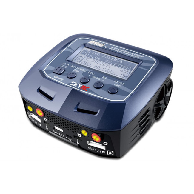 CARGADOR-DESCARGADOR SKYRC D100 V2 (2 CANALES DE CARGA) BLUETOOH 4,0
