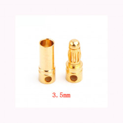 Conector oro tipo banana 3,5 mm Macho y Hembra
