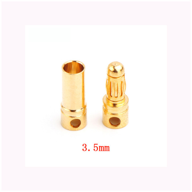 Conector oro tipo banana 3,5 mm Macho y Hembra