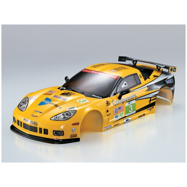 CARROCERÍA  RC CORVETTE GT2 TOURING 1/10 TERMINADA AMARILLO