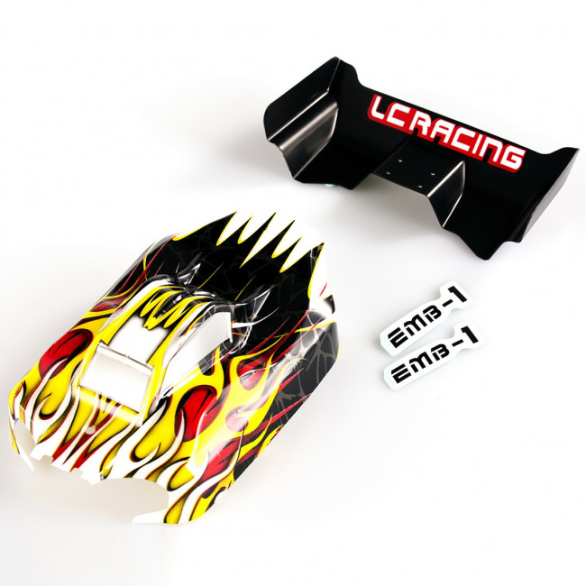 CARROCERÍA AMARILLA Y ALERÓN BUGGY  LC RACING L6165