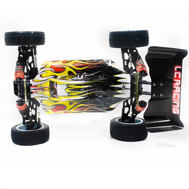 COCHE BRUSHLESS BUGGY 1/14 LC RACING EMB-1H RTR LIPO VERSION (7,4V)  AMARILLO NEGRO