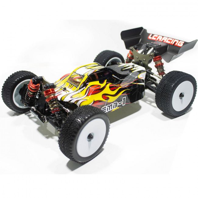 COCHE BRUSHLESS BUGGY 1/14 LC RACING EMB-1H RTR LIPO VERSION (7,4V)  AMARILLO NEGRO
