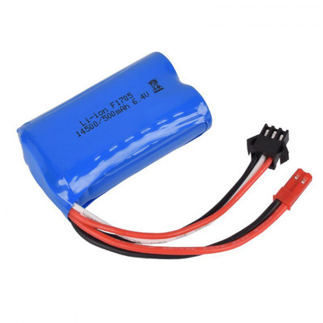BATERÍA LI-ION 6.4V 500MHA CON DOBLE CONECTOR PARA COCHES WLTOYS 18404 - 18405 -18409
