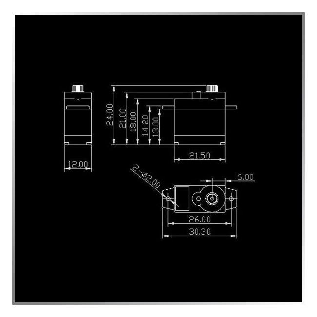 SERVO MICRO KM05A 0.10s/60º 1.6KG, CORELESS, PIÑONES RESINA, 5,23GR.