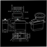 SERVO DE VELAS SW6114DM  0.6/360º 14.5KG, DIGITAL, PIÑONES METAL, CAJA SEMI METÁLICA, 6 VUELTAS.