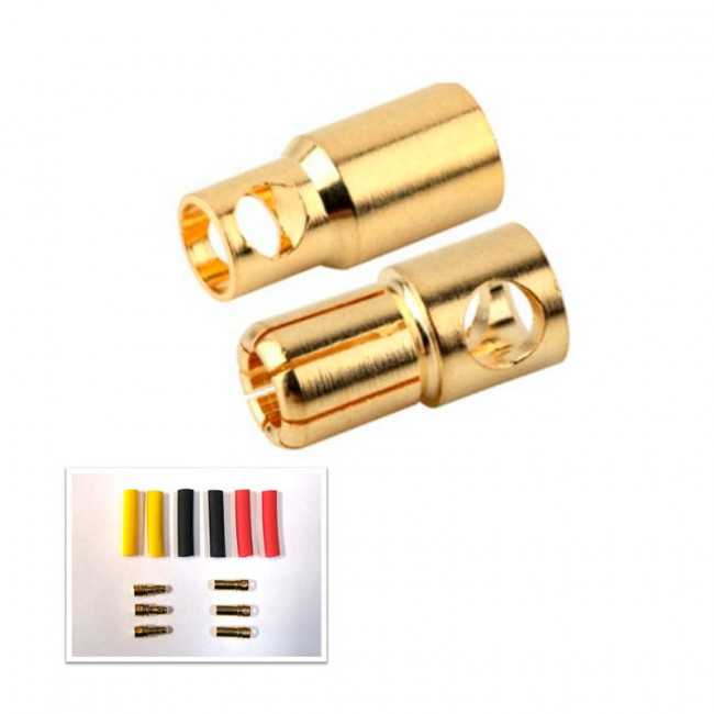 CONECTORES BANANA ORO 6MM 3M+3H CON TERMORRETRACTIL