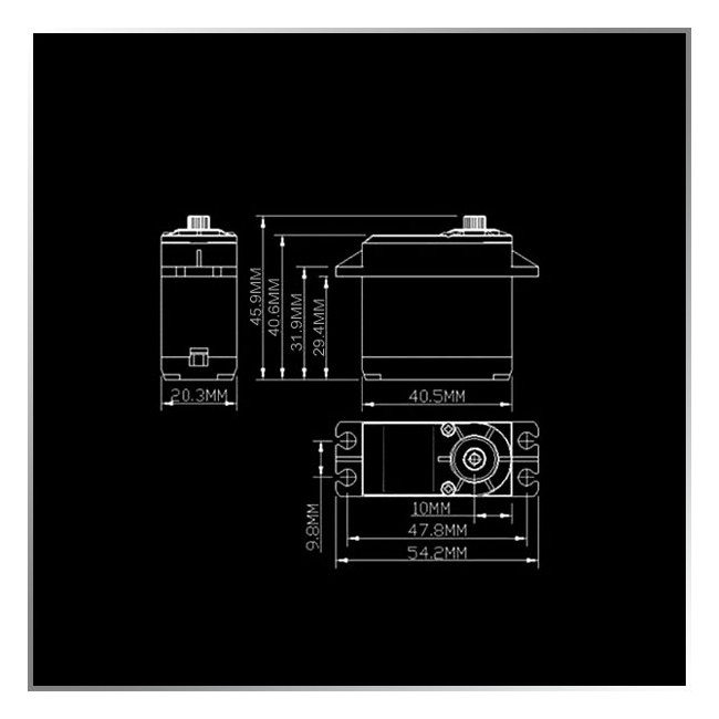 Servo Digital KM5515MD Piñones Metal 16kg y 0.15sec.
