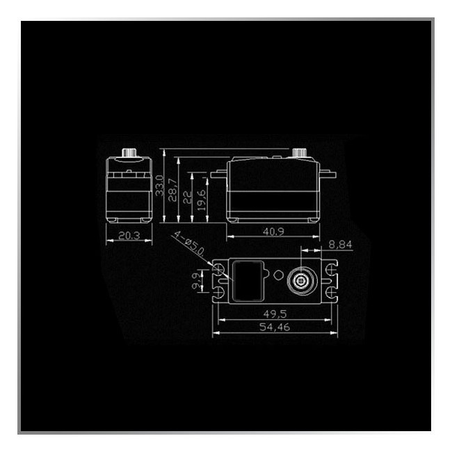 Servo Digital KM4409MD Low Profile 9Kg y 0.11sec Piñones metal