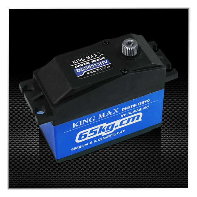 SERVO GIGANTE DC6513HV 65KG TORQUE 0.13 SEG HI VOLTAGE PIÑONES METÁLICOS, DIGITAL