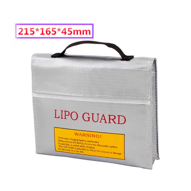 BOLSA ALMACENAMIENTO CARGA BATERÍAS LIPO 215X165X45MM FIREPROOF