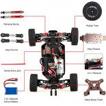 WLTOYS 144001 BUGGY 1/14 TRACCIÓN TOTAL Y LISTO PARA CORRER. 60KM/H CON ALTA CALIDAD. ROJO