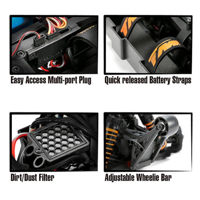 MONSTER TRUCK E5 BRUSHLESS 3655 / 4400KV NEGRO (LISTO PARA CORRER)