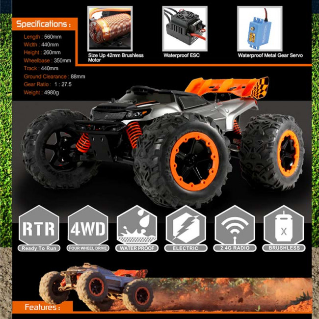 E6 III HX MONSTER TRUCK 4x4 BRUSHLESS 1/8 (LISTO PARA CORRER)