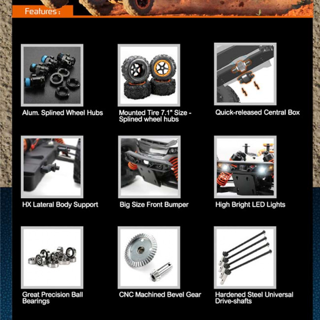 E6 III HX MONSTER TRUCK 4x4 BRUSHLESS 1/8 (LISTO PARA CORRER)