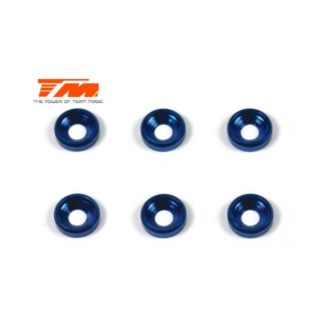 ARANDELAS 3MM AZULES PARA CABEZA CÓNICA