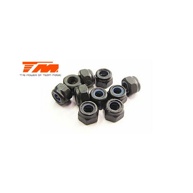 TUERCA AUTOBLOCANTE NEGRA 3MM (10PCS)