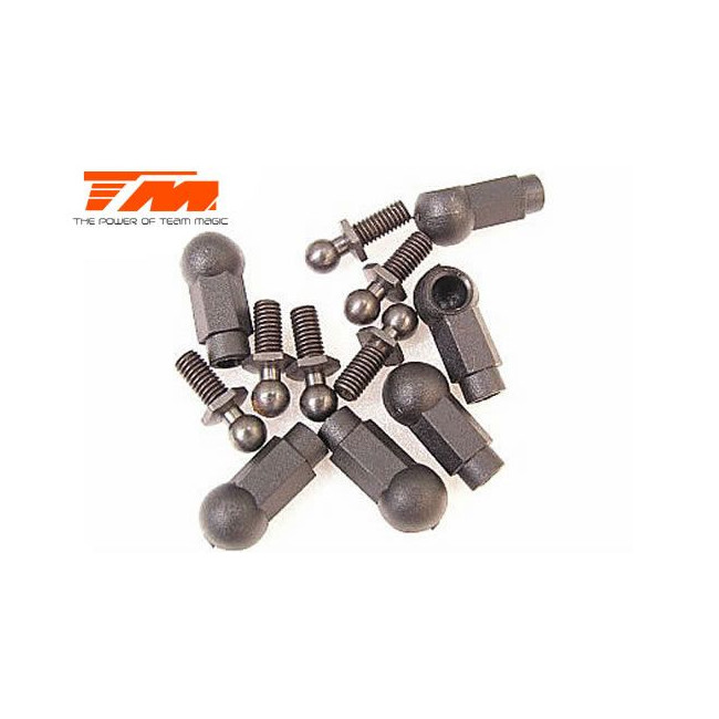 RÓTULAS CIEGAS NEGRAS + BOLAS C/ESPÁRRAGO 4MM