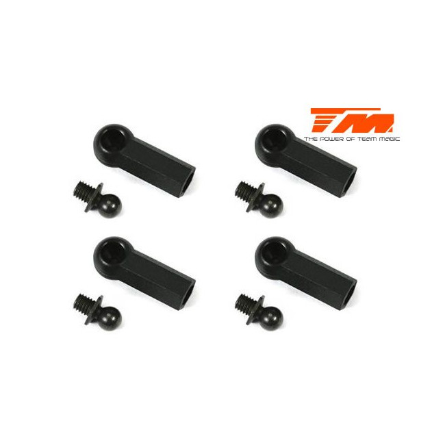 ROTULAS CIEGAS NEGRAS + BOLAS CON ESPÁRRAGO (4PCS)
