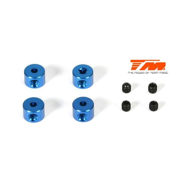 PRISIONEROS PARA VARILLA 2MM ALUMINIOAZULES (4PCS)