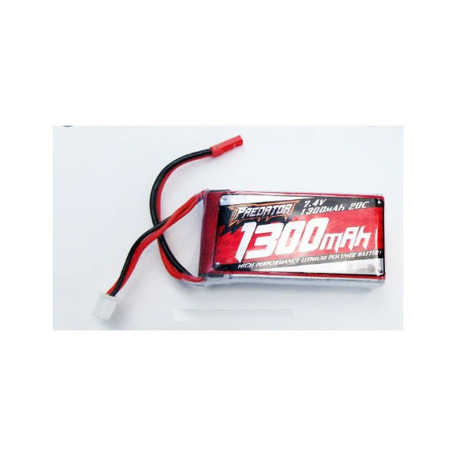 BATERÍA LIPO 7.4V 1300MHA 20C (30 X 10 X 75MM)  CONECTOR BEC (JST)