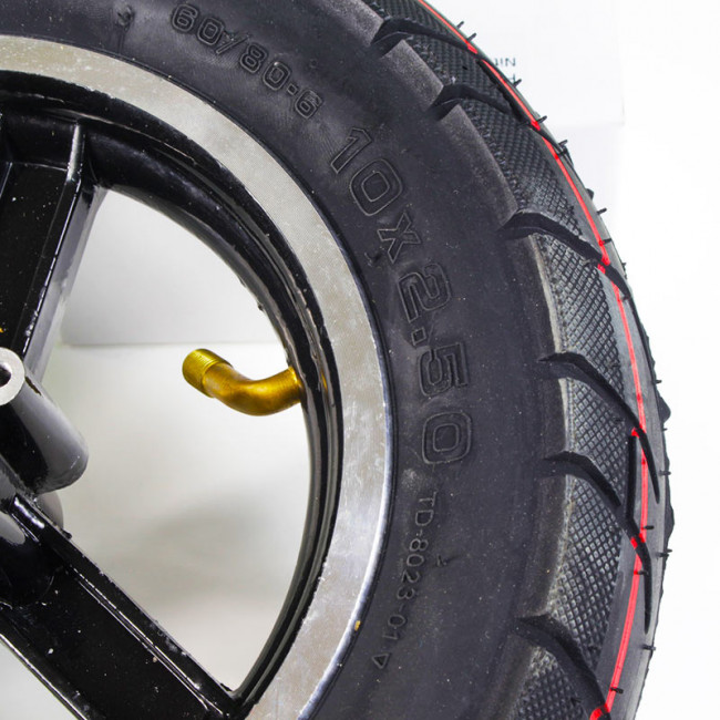 RUEDA DELANTERA COMPLETA (NEUMÁTICO + CÁMARA + LLANTA) MSC-005PRO 10 PULGADAS