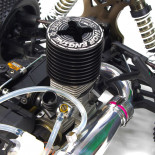 ❤️ B8 JR BUGGY NITRO 1/8 EXTREME MOTOR 25 BLANCO-ROJO (LISTO PARA CORRER)