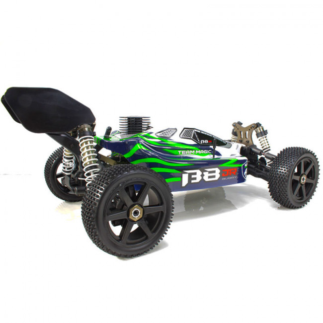 ❤️ B8 JR BUGGY NITRO 1/8 EXTREME MOTOR 25 BLANCO-VERDE (LISTO PARA CORRER)