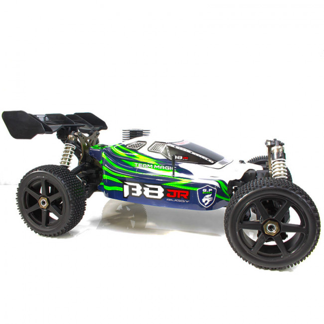 ❤️ B8 JR BUGGY NITRO 1/8 EXTREME MOTOR 25 BLANCO-VERDE (LISTO PARA CORRER)