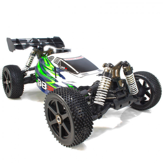 ❤️ B8 JR BUGGY NITRO 1/8 EXTREME MOTOR 25 BLANCO-VERDE (LISTO PARA CORRER)