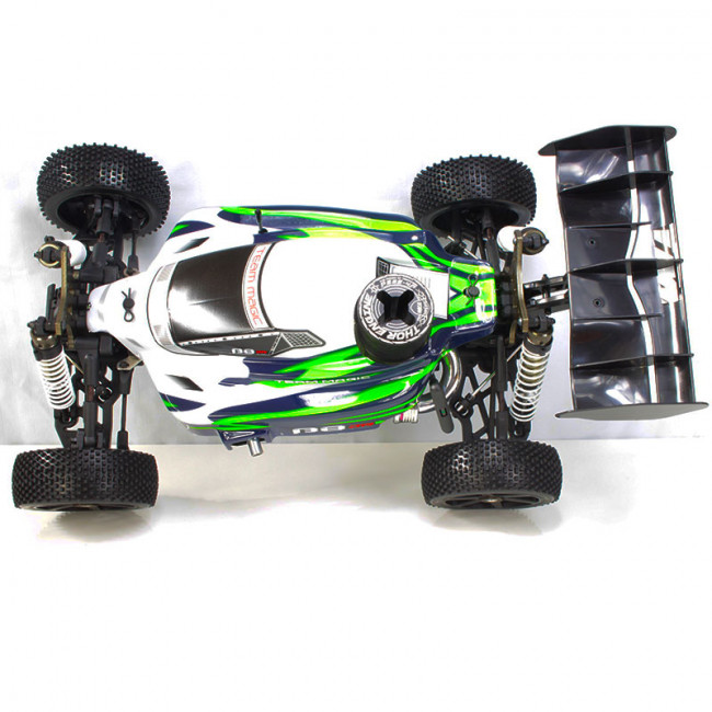 ❤️ B8 JR BUGGY NITRO 1/8 EXTREME MOTOR 25 BLANCO-VERDE (LISTO PARA CORRER)