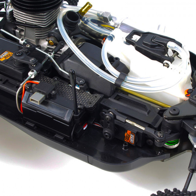 ❤️ B8 JR BUGGY NITRO 1/8 EXTREME MOTOR 25 BLANCO-VERDE (LISTO PARA CORRER)