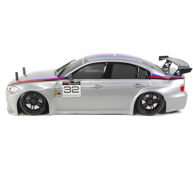 COCHE DRIFT E4D MF CON ESCOBILLAS GRAFITO SILVER 4X4 PLATEADO (LISTO PARA CORRER)