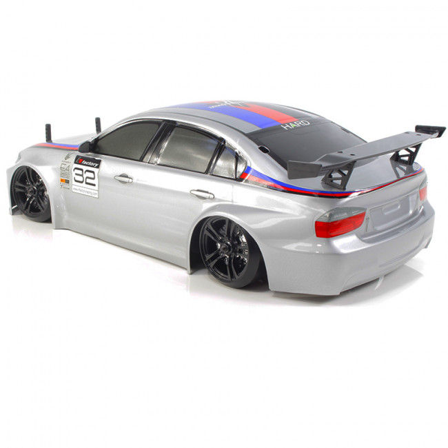 COCHE DRIFT E4D MF CON ESCOBILLAS GRAFITO SILVER 4X4 PLATEADO (LISTO PARA CORRER)