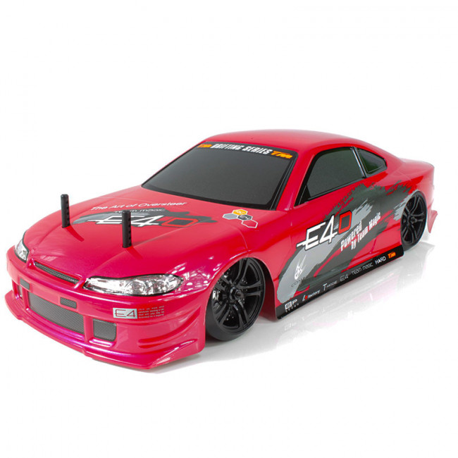 COCHE DRIFT E4D MF BRUSHLESS GRAFITO SILVER 4X4 ROJO (LISTO PARA CORRER)