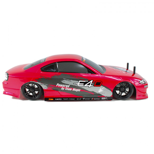 COCHE DRIFT E4D MF BRUSHLESS GRAFITO SILVER 4X4 ROJO (LISTO PARA CORRER)