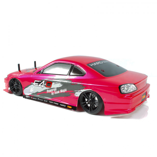 COCHE DRIFT E4D MF BRUSHLESS GRAFITO SILVER 4X4 ROJO (LISTO PARA CORRER)