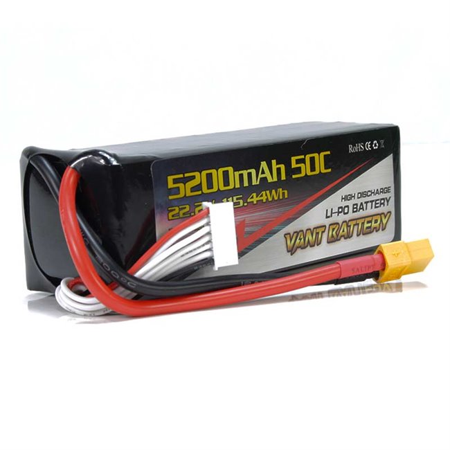 BATERÍA LIPO 22.2V(6S) 5200MHA 50C CONECTOR XT60