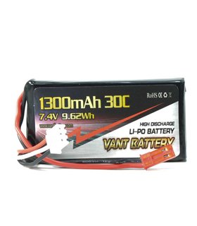 BATERÍA LIPO 7.4V(2S) 1300MHA 30C CONECTOR JST/BEC