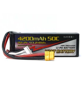 BATERÍA LIPO 22.2V(6S) 4200MHA 50C CONECTOR XT60