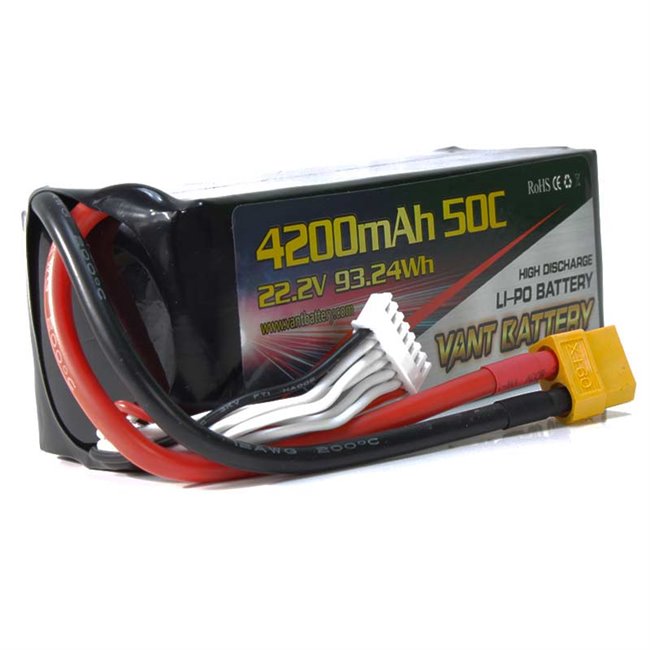 BATERÍA LIPO 22.2V(6S) 4200MHA 50C CONECTOR XT60
