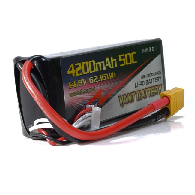 BATERÍA LIPO 14.8V(4S) 4200MHA 50C CONECTOR XT60