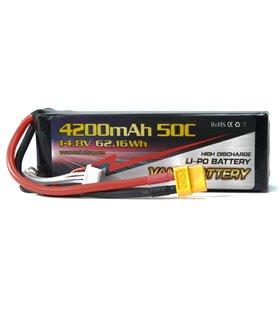 BATERÍA LIPO 14.8V(4S) 4200MHA 50C CONECTOR XT60