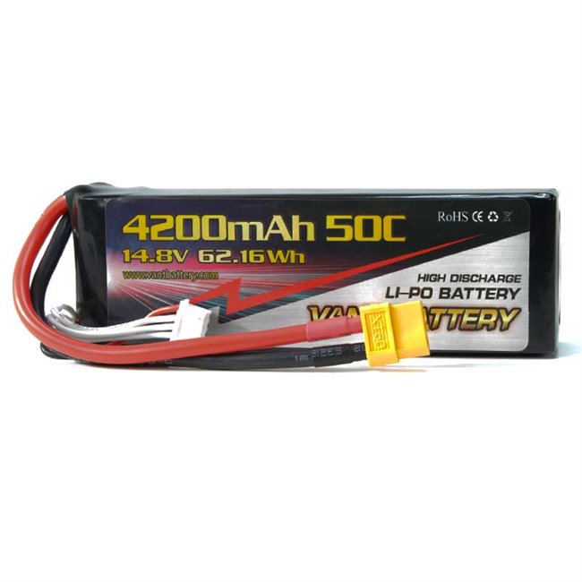 BATERÍA LIPO 14.8V(4S) 4200MHA 50C CONECTOR XT60